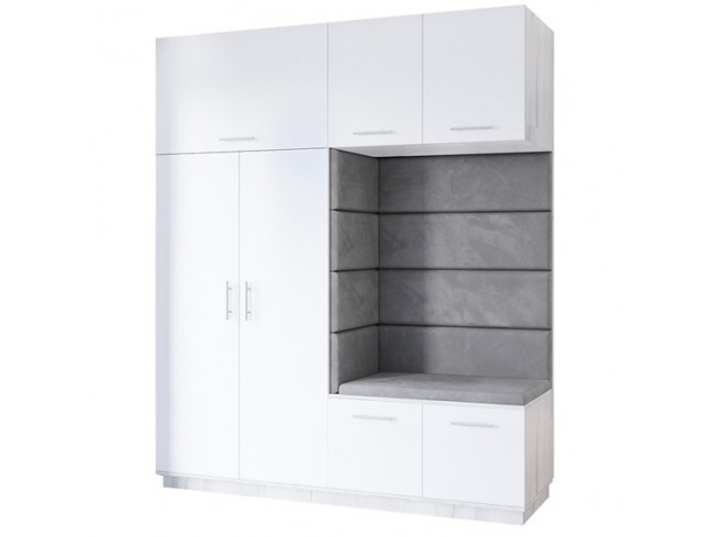 Szafa garderoba Milo 4 biały mat 200 cm - widok z przodu