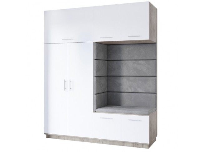 Szafa garderoba Milo 4 szary mat 200 cm - widok z przodu