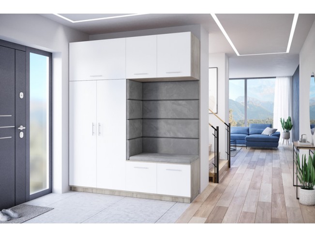 Szafa garderoba Milo 4 szary/mat 200 cm