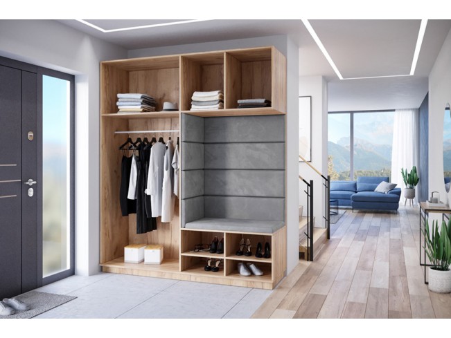 Szafa garderoba Milo 4 złoty/mat 200 cm