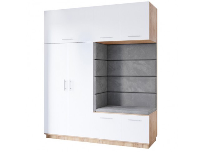 Szafa garderoba Milo 4 złoty mat 200 cm - widok ogólny