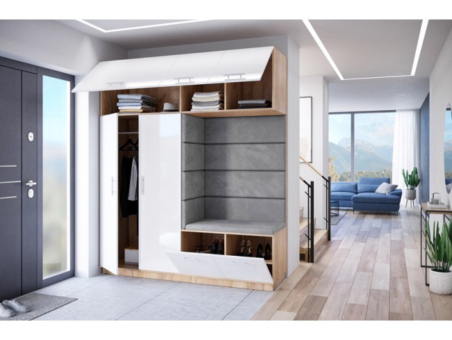 Szafa garderoba Milo 4 złoty/połysk 200 cm