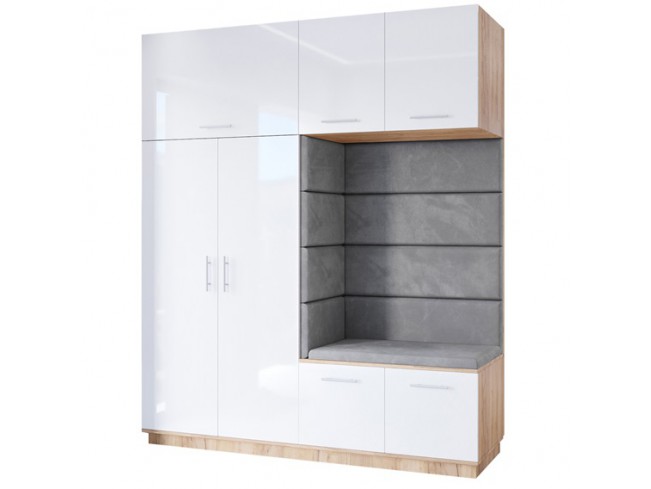 Szafa garderoba Milo 4 200 złoty połysk - widok ogólny
