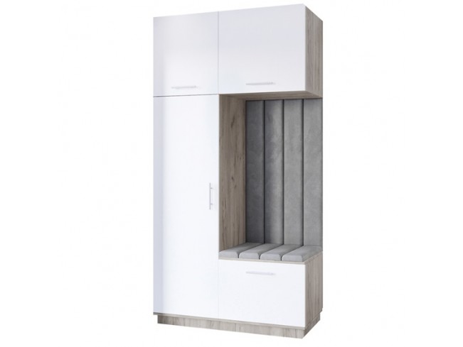 Szafa garderoba Milo 5 szary mat 120 cm - widok z przodu