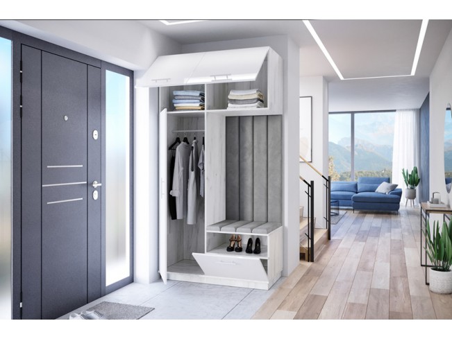 Szafa garderoba Milo 5 biały/połysk 120 cm