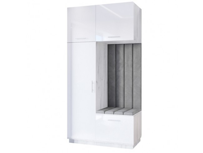 Szafa garderoba Milo 5 120 biały połysk - widok ogólny