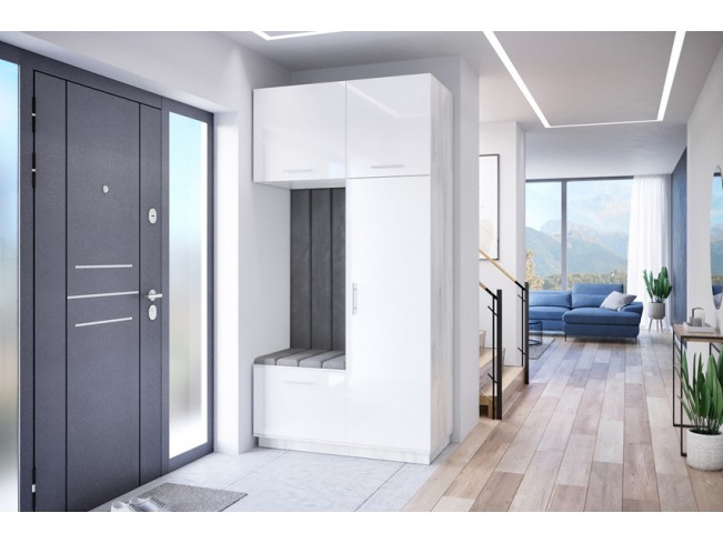 Szafa garderoba Milo 5 biały/połysk 120 cm