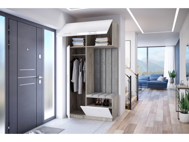 Szafa garderoba Milo 5 szary/połysk 120 cm