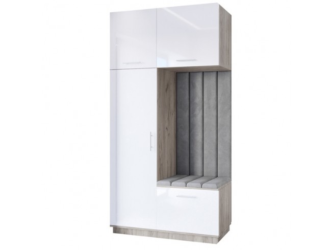 Szafa garderoba Milo 5 120 szary połysk - widok z przodu