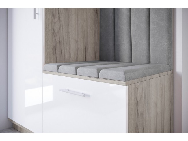 Szafa garderoba Milo 5 szary/połysk 120 cm