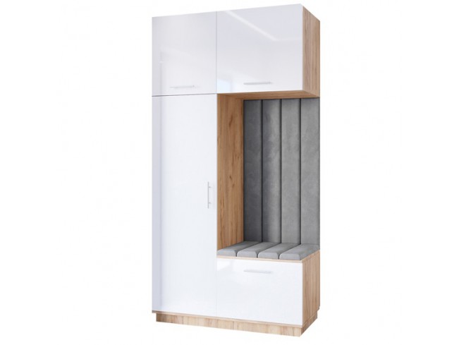 Szafa garderoba Milo 5 120 złoty połysk - widok ogólny