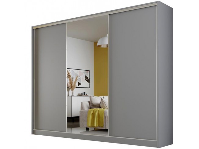 Szafa Meblo 1 szary mat 270 cm - widok z przodu