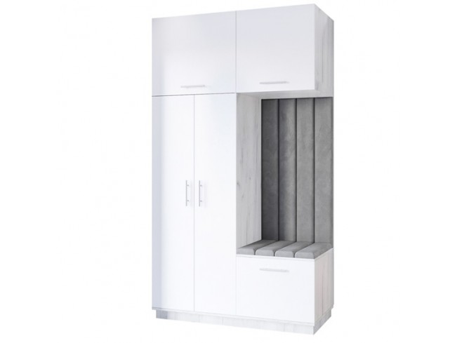 Szafa garderoba Milo 5 biały mat 150 cm - widok ogólny