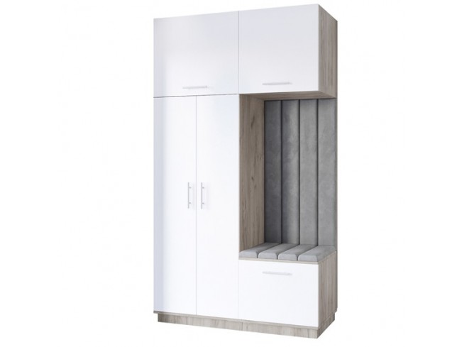 Szafa garderoba Milo 5 150 szary mat - widok ogólny