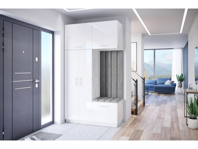 Szafa garderoba Milo 5 biały/połysk 150 cm