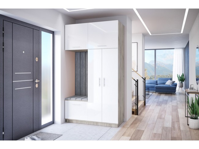 Szafa garderoba Milo 5 szary/połysk 150 cm