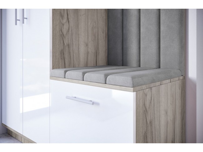 Szafa garderoba Milo 5 szary/połysk 150 cm