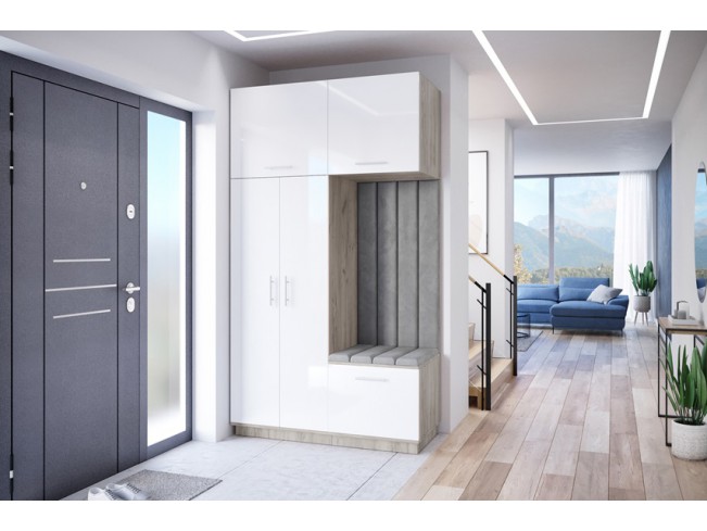 Szafa garderoba Milo 5 szary/połysk 150 cm