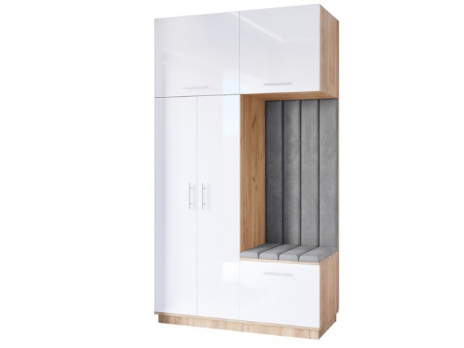 Szafa garderoba Milo 5 złoty połysk 150 cm - widok ogólny