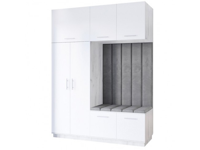 Szafa garderoba Milo 5 biały mat 180 cm - widok ogólny