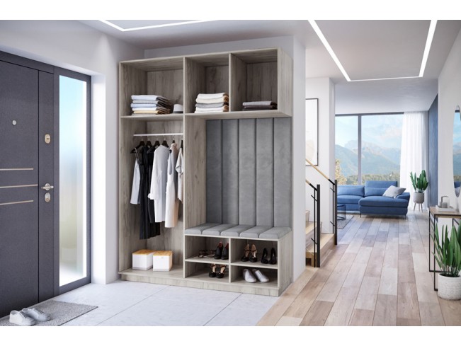 Szafa garderoba Milo 5 szary/mat 180 cm