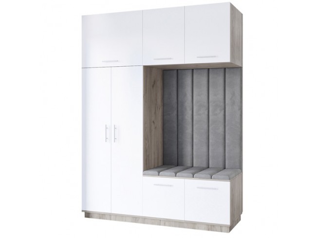 Szafa garderoba Milo 5 szary mat 180 cm - widok ogólny