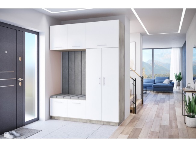 Szafa garderoba Milo 5 szary/mat 180 cm