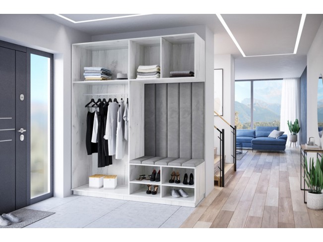 Szafa garderoba Milo 5 biały/połysk 180 cm