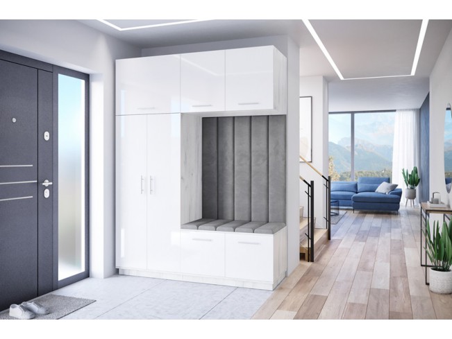 Szafa garderoba Milo 5 biały/połysk 180 cm