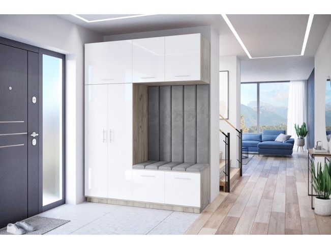 Szafa garderoba Milo 5 szary/połysk 180 cm