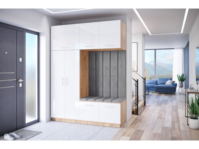 Szafa garderoba Milo 5 złoty/połysk 180 cm