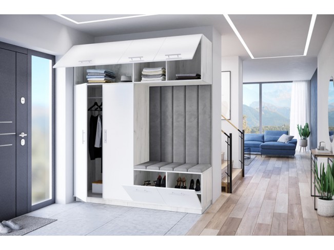 Szafa garderoba Milo 5 biały/mat 200 cm