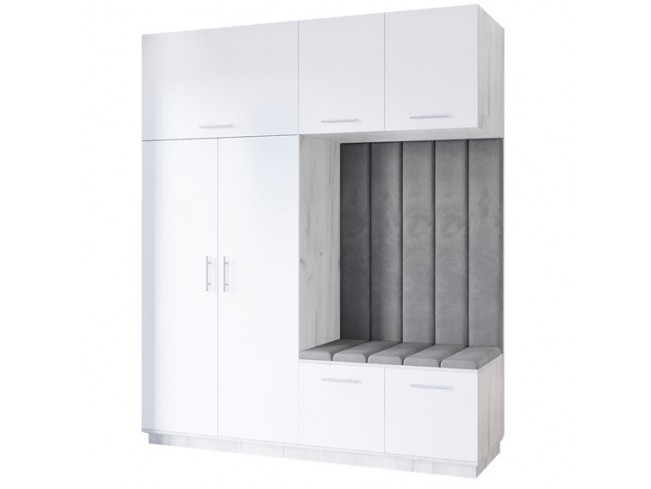 Szafa garderoba Milo 5 biały mat 200 cm - widok z przodu