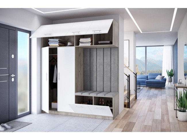 Szafa garderoba Milo 5 szary/mat 200 cm