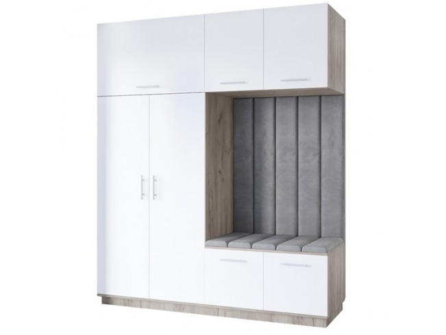 Szafa garderoba Milo 5 szary mat 200 cm - widok ogólny