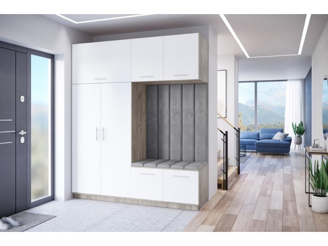 Szafa garderoba Milo 5 szary/mat 200 cm