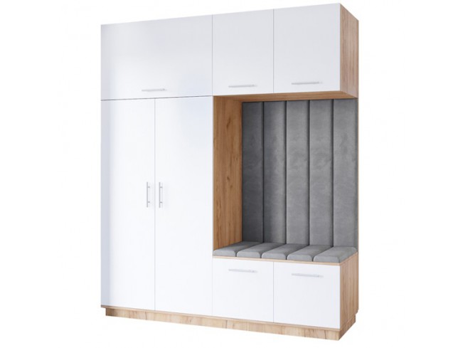 Garderoba Milo 5 złoty mat 200 cm - widok ogólny