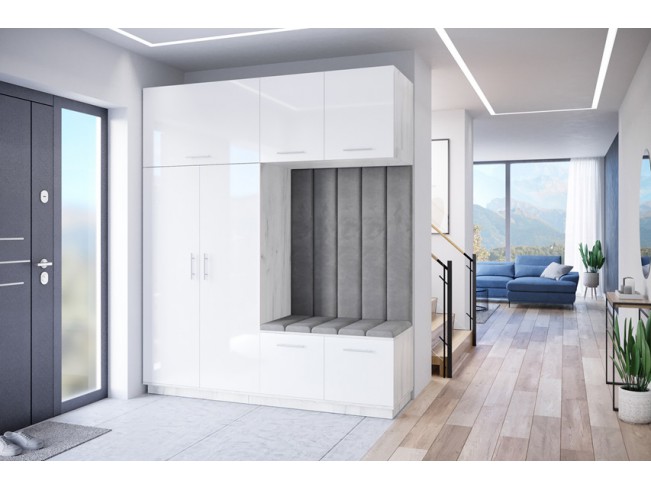 Szafa garderoba Milo 5 biały/połysk 200 cm