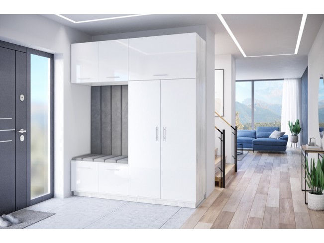 Szafa garderoba Milo 5 biały/połysk 200 cm