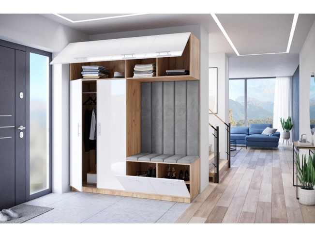 Szafa garderoba Milo 5 złoty/połysk 200 cm