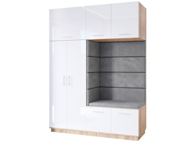 Szafa garderoba Milo 4 złoty połysk 180 cm - widok z przodu