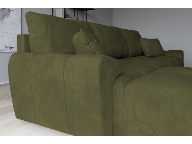 Narożnik Bego L z funkcją spania welur Monolith 38 oliwkowy