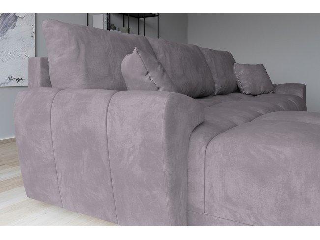 Narożnik Bego L z funkcją spania welur Monolith 62 wrzosowy