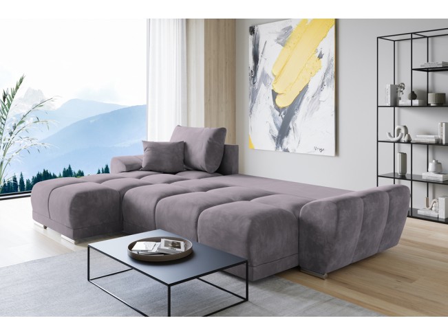 Narożnik Bego L z funkcją spania welur Monolith 62 wrzosowy