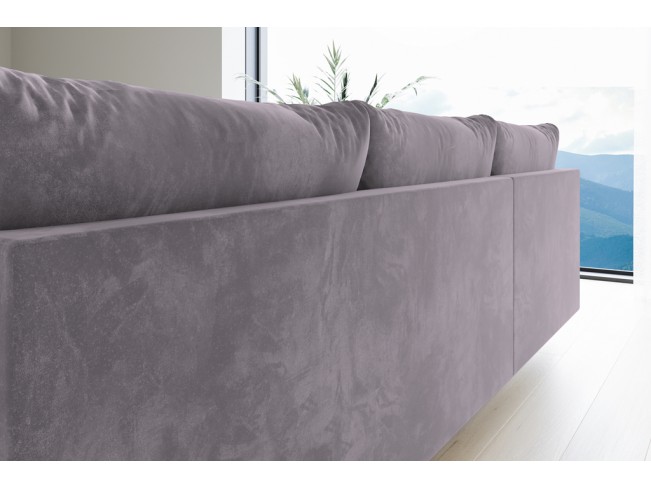 Narożnik Bego L z funkcją spania welur Monolith 62 wrzosowy