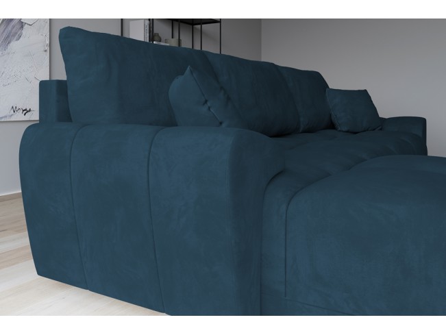 Narożnik Bego L z funkcją spania welur Monolith 76 lazurowy