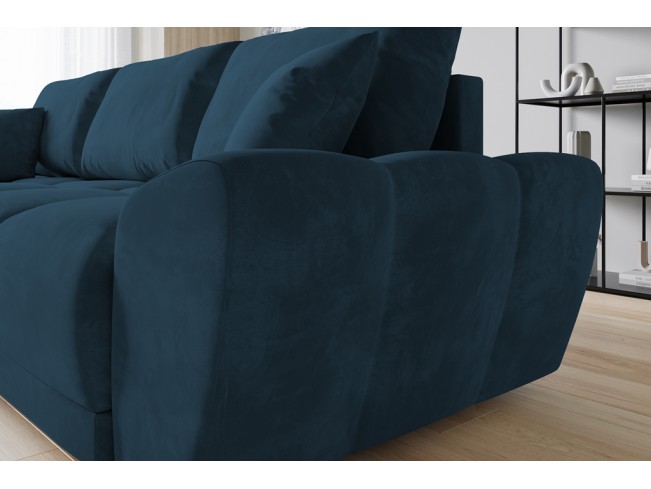 Narożnik Bego L z funkcją spania welur Monolith 76 lazurowy