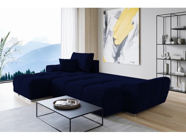 Narożnik Bego L z funkcją spania welur Monolith 79 ciemny granat