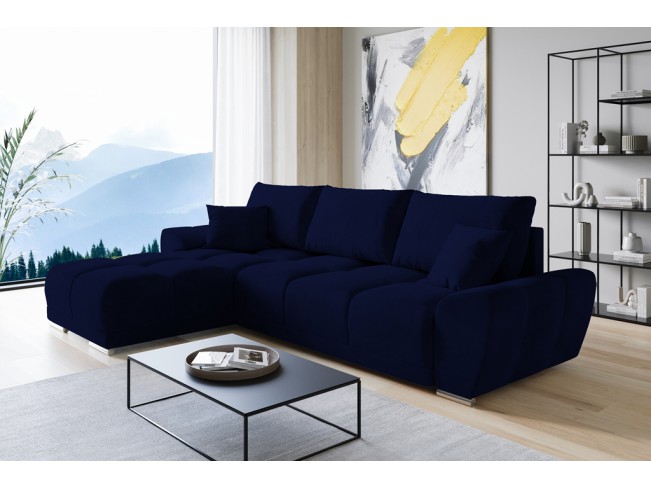 Narożnik Bego L z funkcją spania welur Monolith 79 ciemny granat