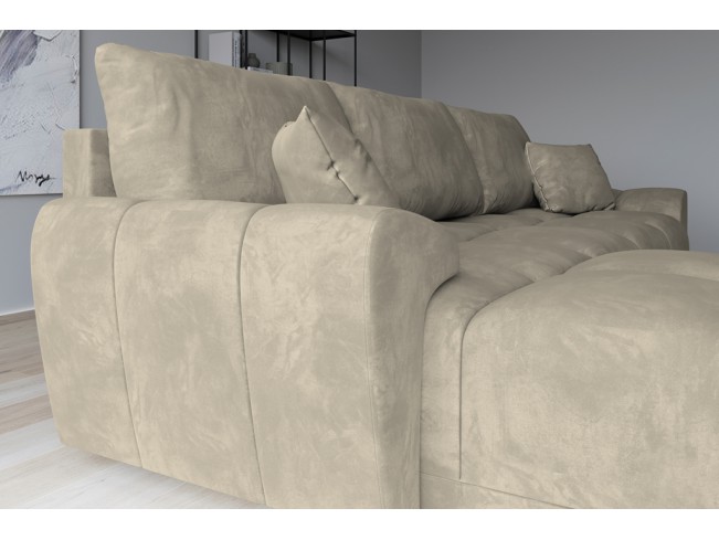 Narożnik Bego L z funkcją spania welur Monolith 04 beżowy